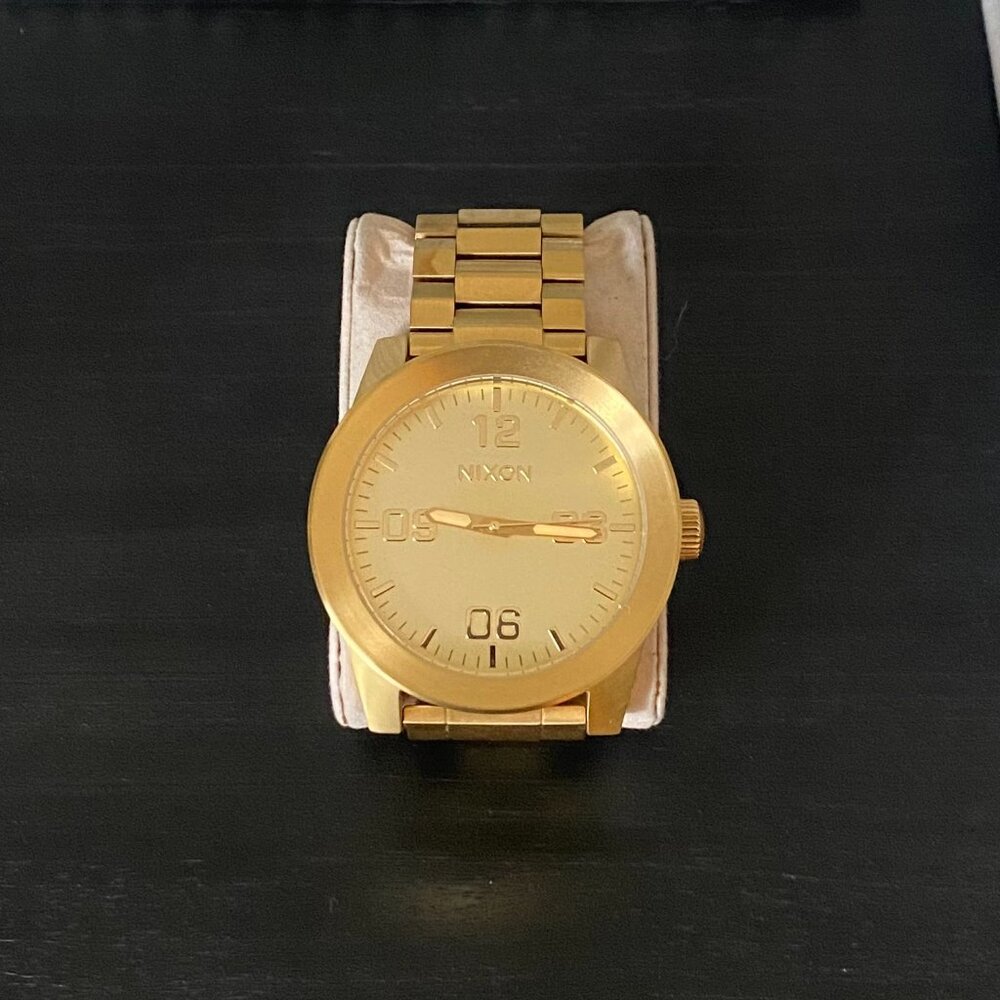 Nixon Men's Corporal Stainless Steel All Gold Watch